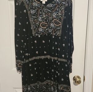 Long sleeved flow dress